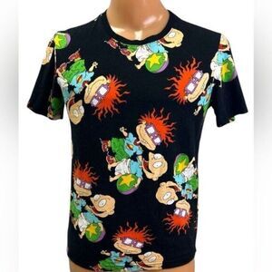 NWOT Nickelodeon Unisex Black Short Sleeve Graphic Tee Shirt 90s Rugrats- Size M